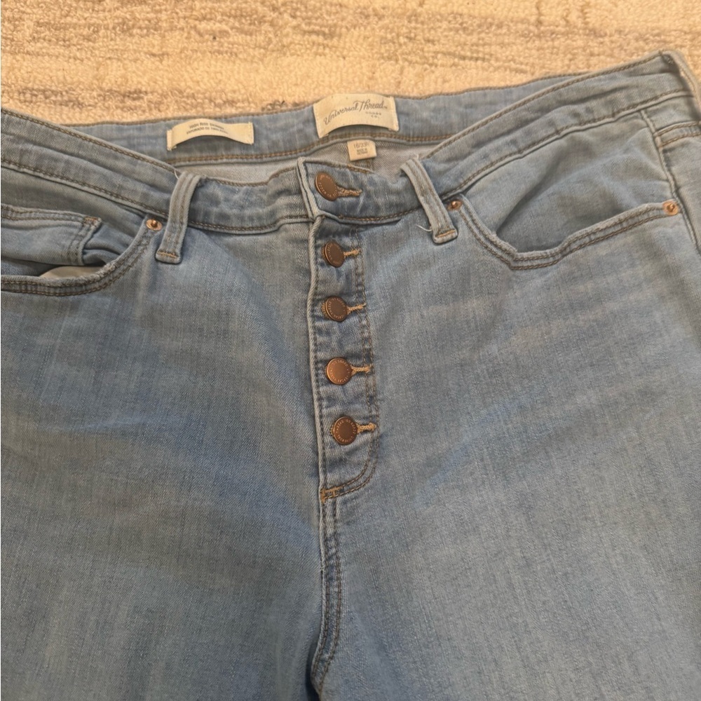 Universal Thread Blue Skinny Jeans with Distressed Details - Picture 3 of 5